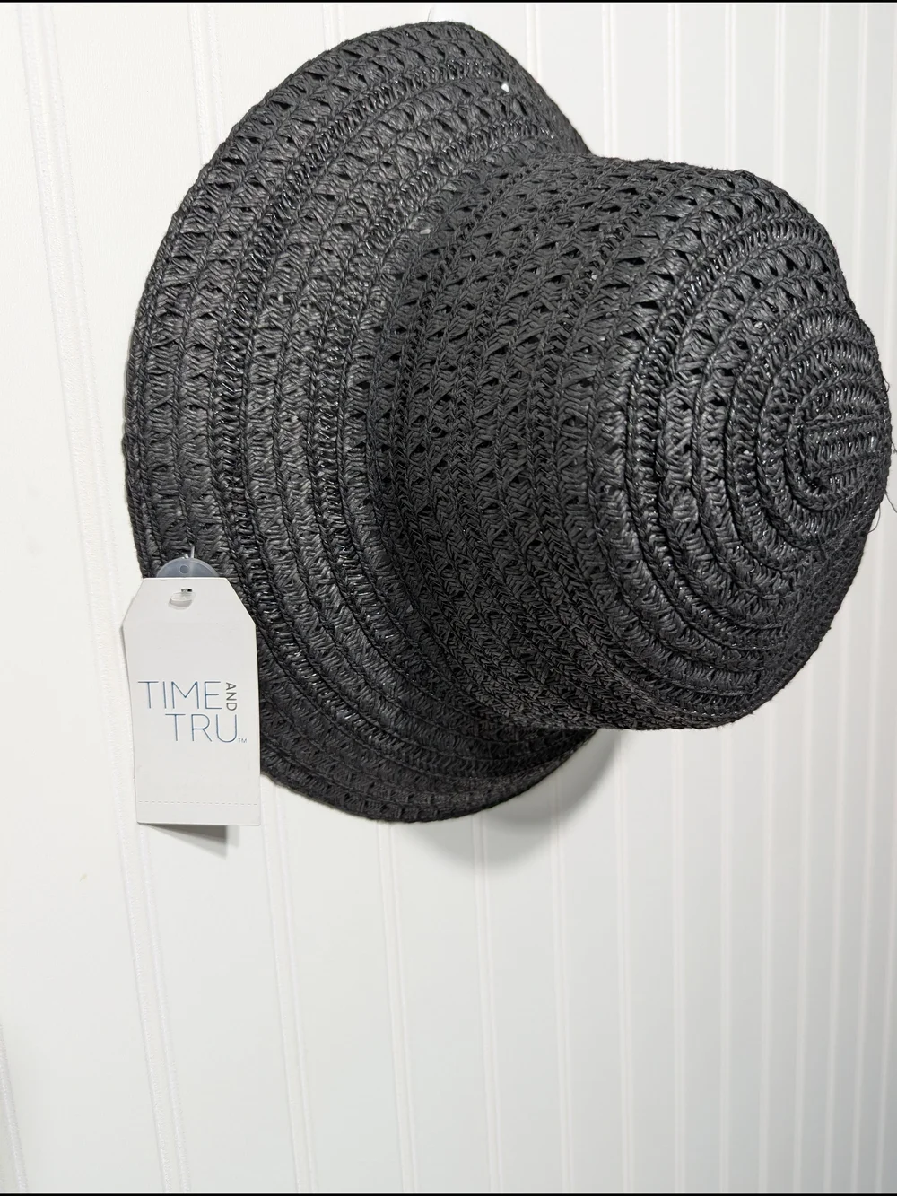 Time and Tru Black Straw Sun Hat